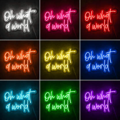 Oh What A World LED Neon Sign - Shineneon