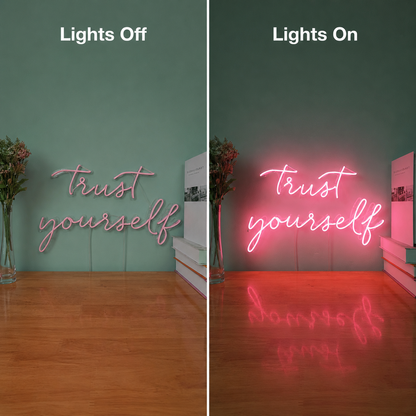 Oh You Beauty LED Neon Sign Bedroom Wall Art - 06 Day Night Comparison