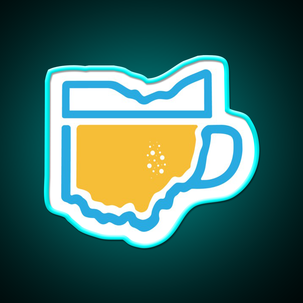 Ohio Beer Mug Beer Bar Decor Led Neon Sign Rgb Color - Size and dimension reference