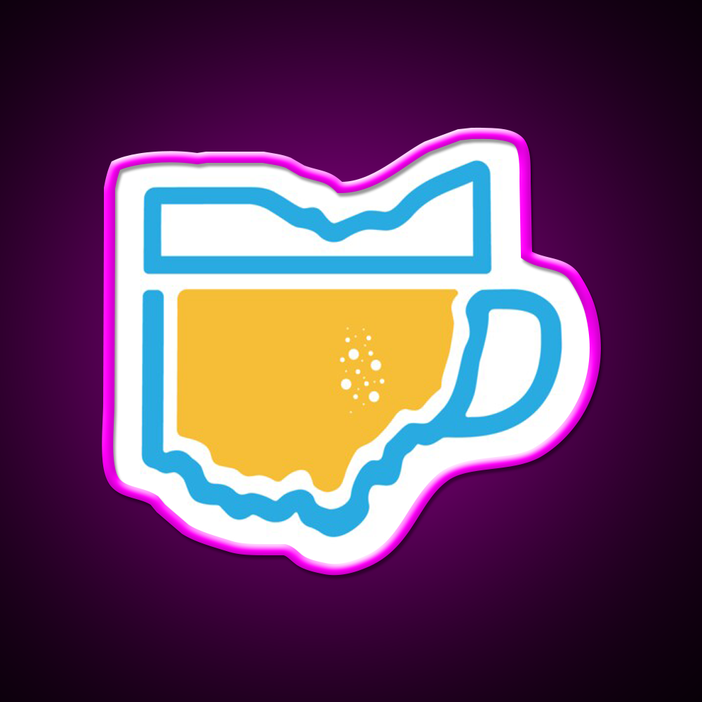 Ohio Beer Mug Beer Bar Decor Led Neon Sign Rgb Color