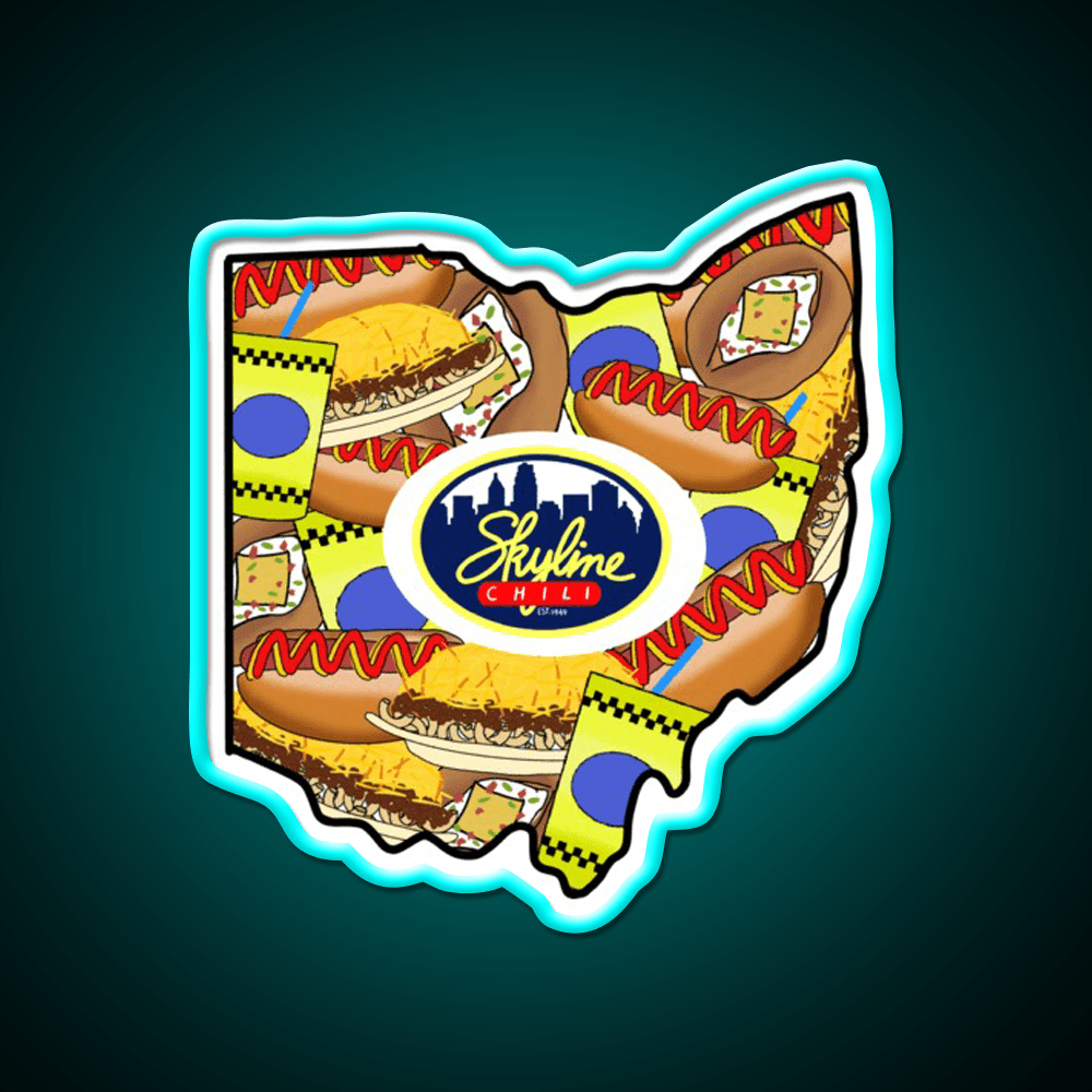 Ohio Loves Skyline Chili Fast Food Led Neon Sign For Burger Place Rgb Color - Shineneon