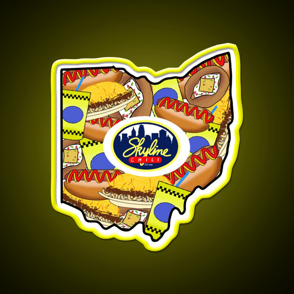 Ohio Loves Skyline Chili Fast Food Led Neon Sign For Burger Place Rgb Color - Custom LED neon sign front view