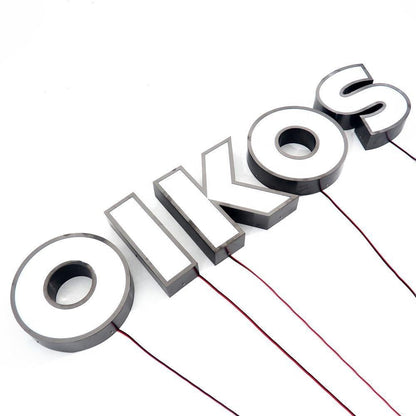 Oikos 3D Frontlit Letters Metal Led Sign - Shineneon