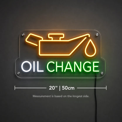 Oil Change Neon Sign LED Neon Sign size image