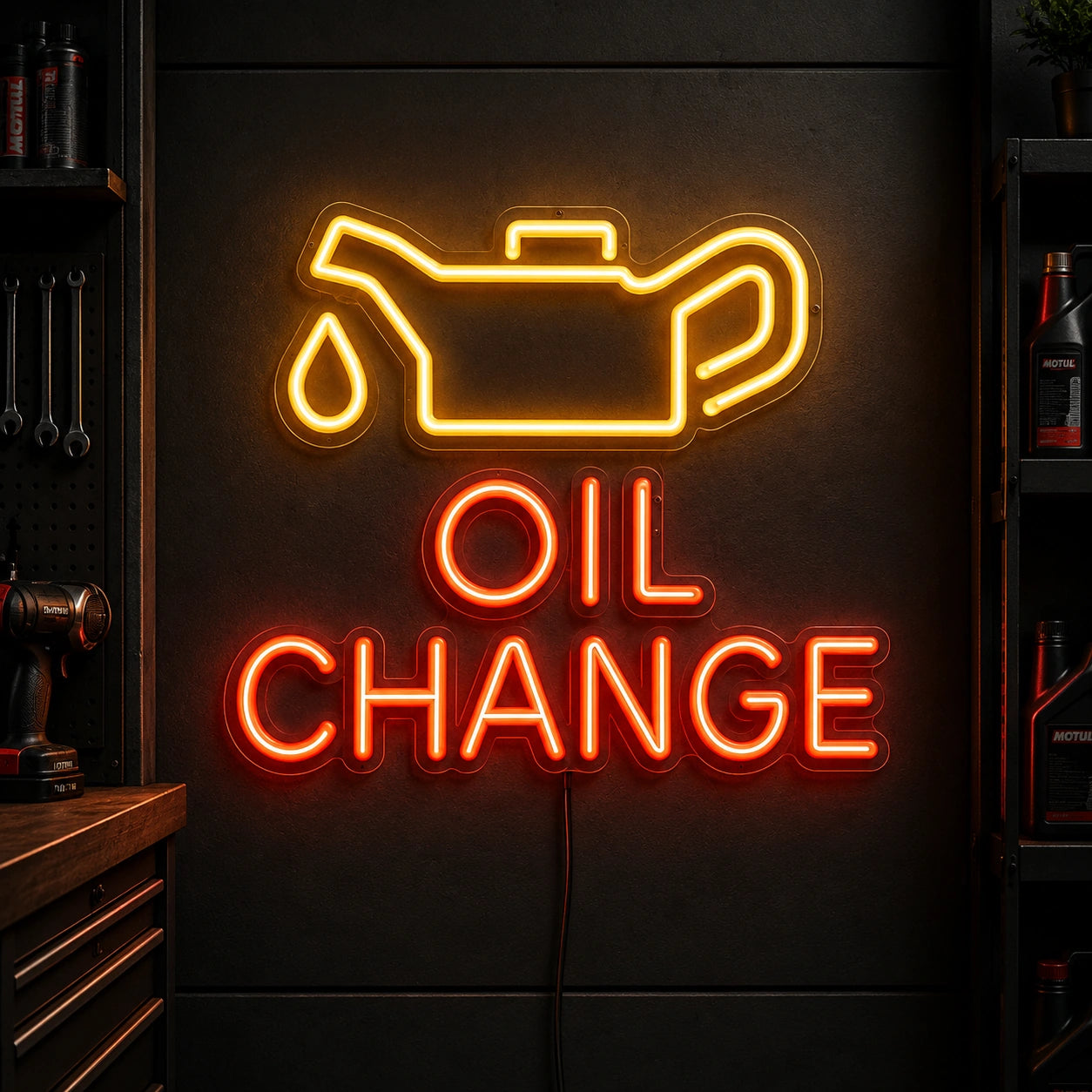 Oil Change Neon Sign Wall Art LED Neon Sign high-converting product image