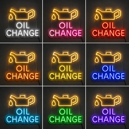 Oil Change Neon Sign Wall Art LED Neon Sign color grid