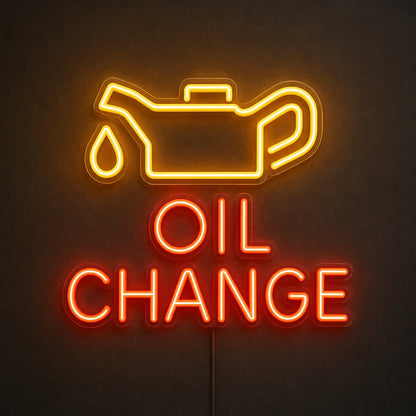 Oil Change Neon Sign Wall Art LED Neon Sign main product image