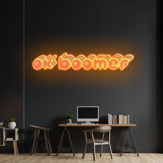 Ok Boomer Artwork Neon Sign For Sale