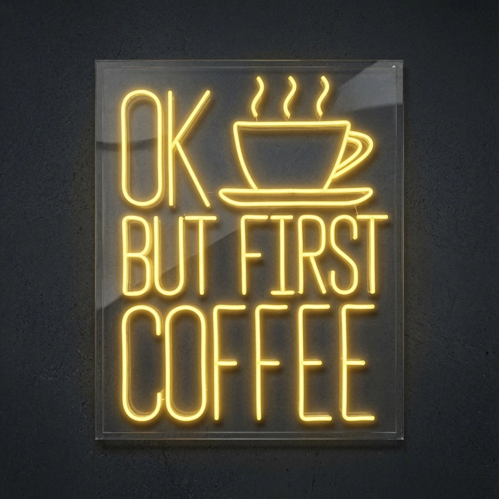 Ok But First Coffee Wall Decor LED Neon Sign - 01 Original Product Image