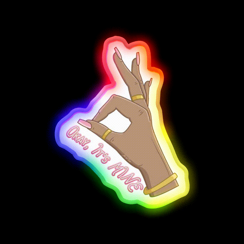 Okay Its Mine Nail Salon Led Neon Sign Rgb Color - LED neon sign close-up detail