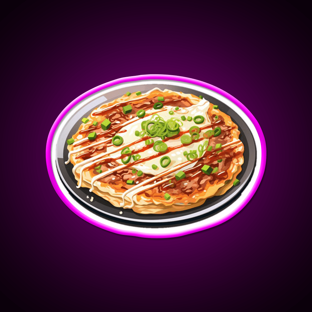 Okonomiyaki Japanese Pancake Snack Food Led Neon Sign Rgb Color - Shineneon