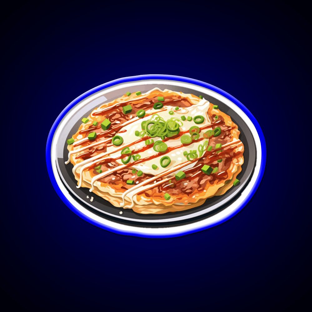 Okonomiyaki Japanese Pancake Snack Food Led Neon Sign Rgb Color - Shineneon