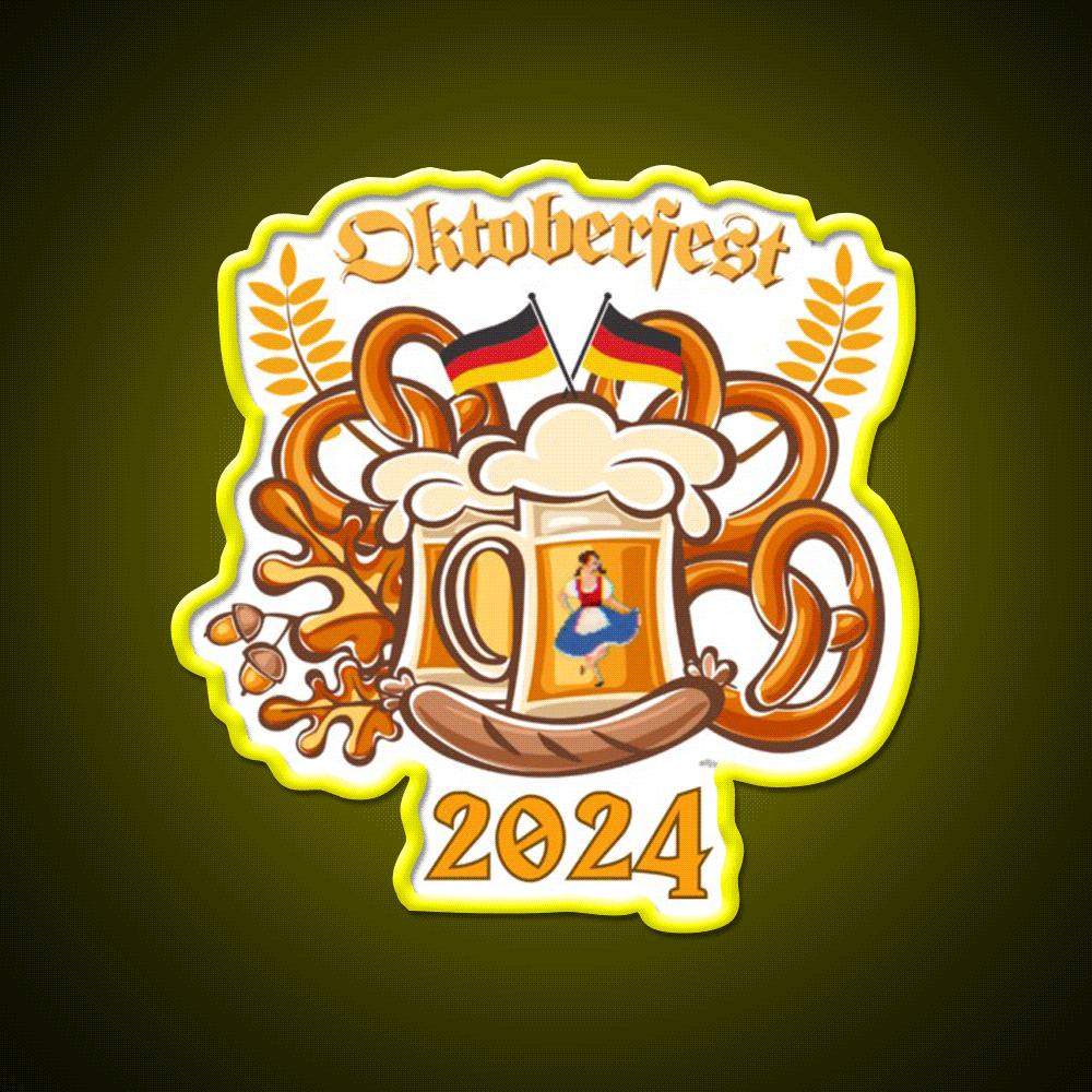 Oktoberfest 2024 German Beer Festival Beer Bar Decor Led Neon Sign Rgb Color - Custom LED neon sign front view