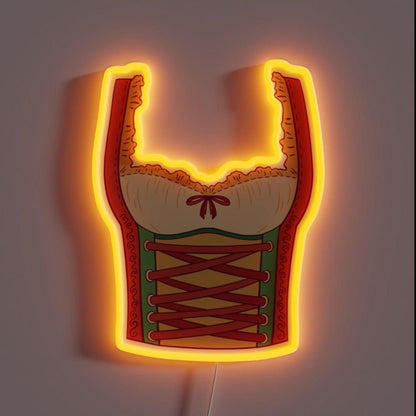 Oktoberfest Barmaid Costume Funny Woman Dirndl Rgb Led Neon Sign - Shineneon