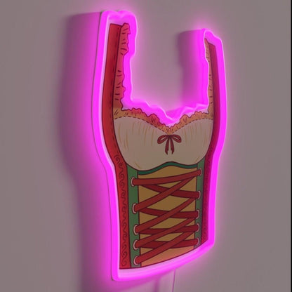 Oktoberfest Barmaid Costume Funny Woman Dirndl Rgb Led Neon Sign - Shineneon