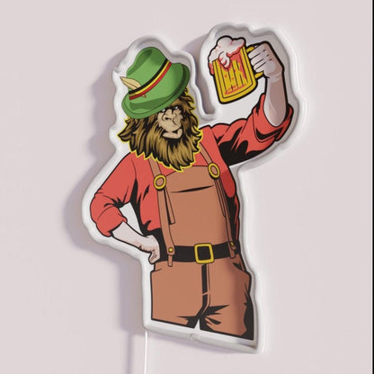 Oktoberfest Beer Drinking Bigfoot Rgb Led Neon Sign - Shineneon