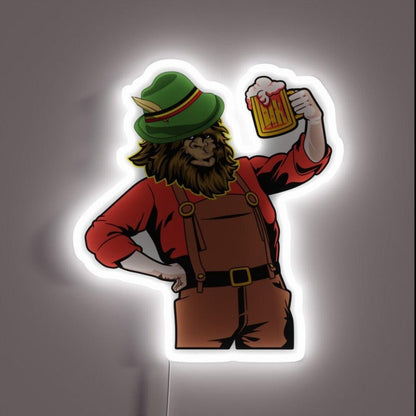 Oktoberfest Beer Drinking Bigfoot Rgb Led Neon Sign - Shineneon