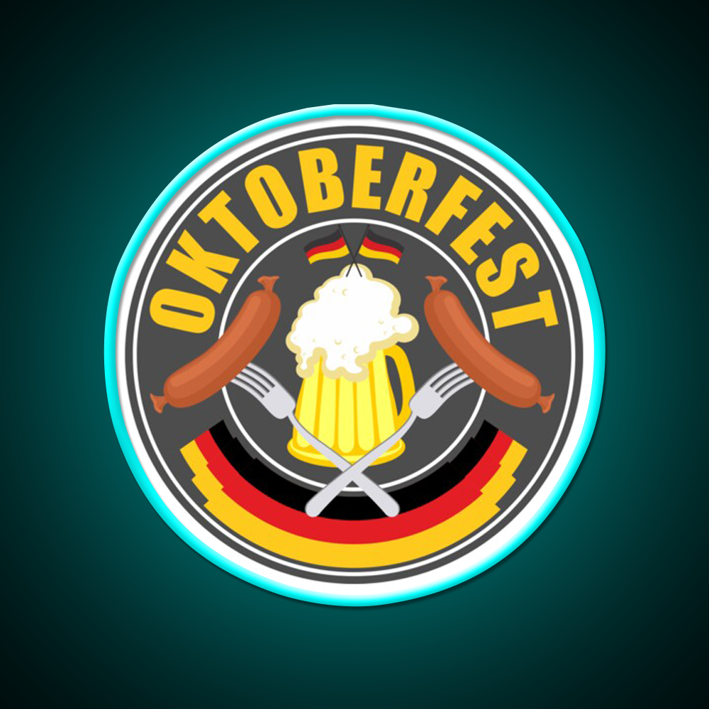 Oktoberfest German Beer Festival Beer Bar Decor Led Neon Sign Rgb Color - Size and dimension reference
