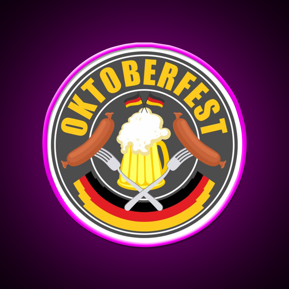 Oktoberfest German Beer Festival Beer Bar Decor Led Neon Sign Rgb Color - Neon sign mounted on wall in room