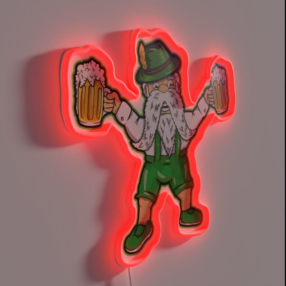 Oktoberfest Lederhosen Beer Drinker Rgb Led Neon Sign - Shineneon