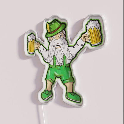Oktoberfest Lederhosen Beer Drinker Rgb Led Neon Sign - Shineneon