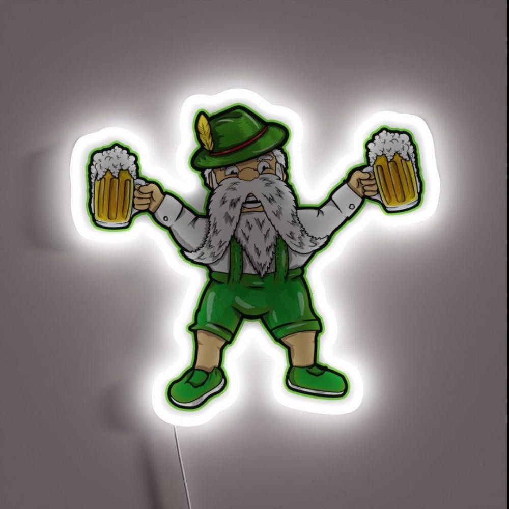 Oktoberfest Lederhosen Beer Drinker Rgb Led Neon Sign - Shineneon