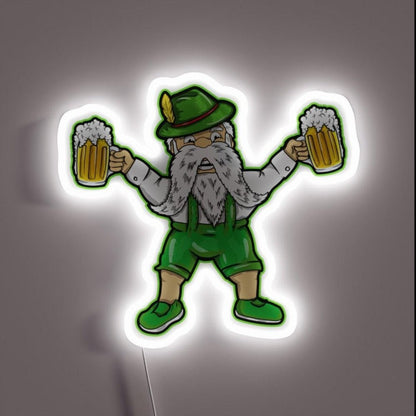 Oktoberfest Lederhosen Beer Drinker Rgb Led Neon Sign - Shineneon