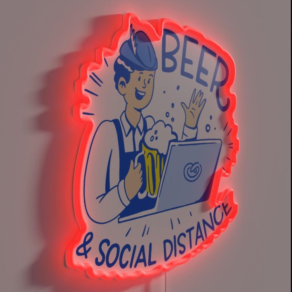 Oktoberfest Social Distance Coronavirus Lockdown Rgb Led Neon Sign - Shineneon