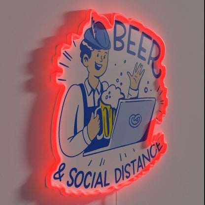 Oktoberfest Social Distance Coronavirus Lockdown Rgb Led Neon Sign - Shineneon