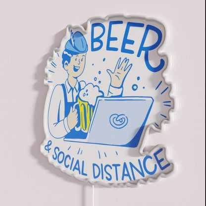 Oktoberfest Social Distance Coronavirus Lockdown Rgb Led Neon Sign - Shineneon