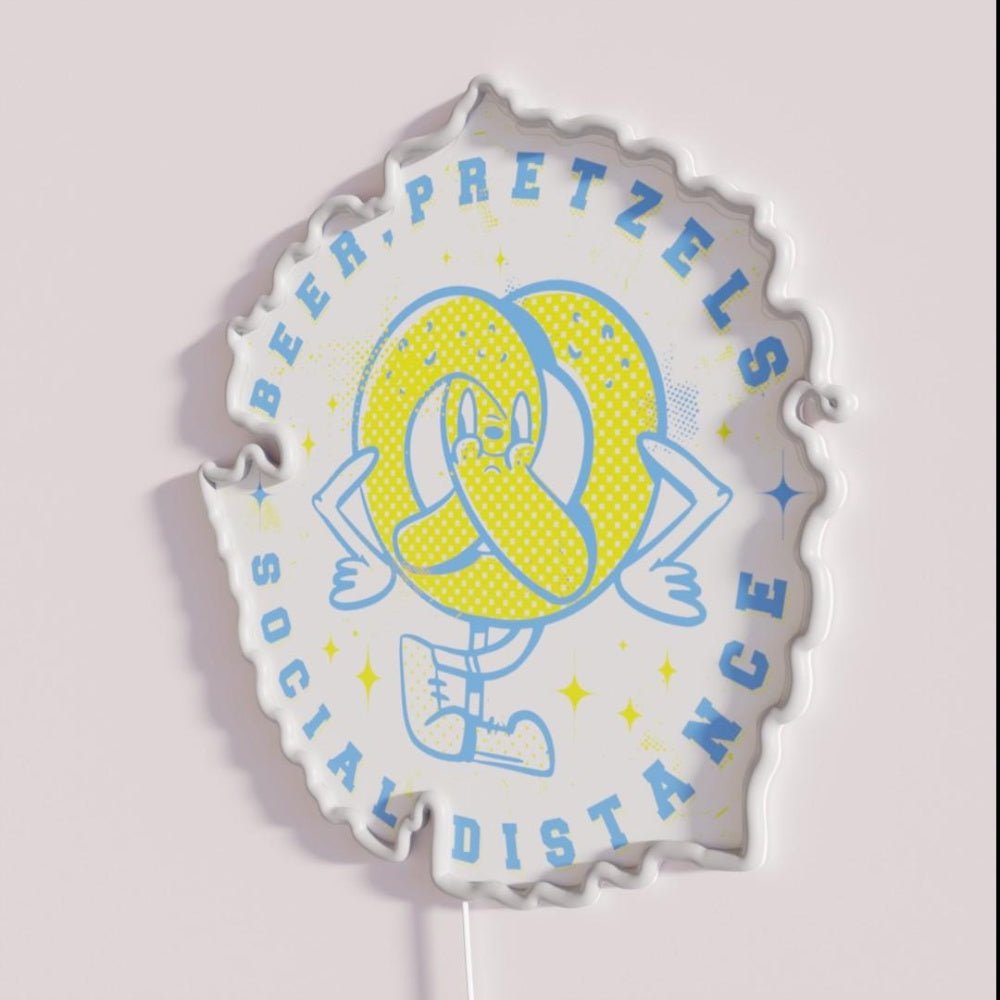 Oktoberfest Social Distancing Covid Pretzel Ockdown Rgb Led Neon Sign - Shineneon