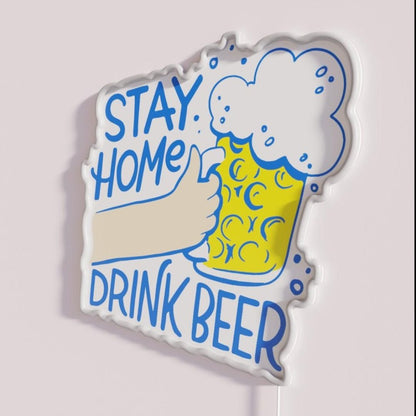 Oktoberfest Stay Home Drink Beer Lockdown Rgb Led Neon Sign - Shineneon