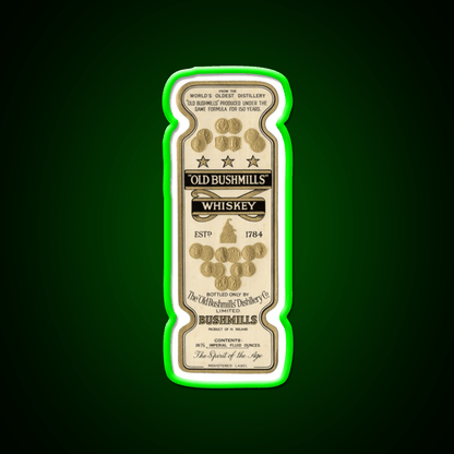 Old Bushmill Whiskey Drink Bar Led Neon Sign Rgb Color - Shineneon