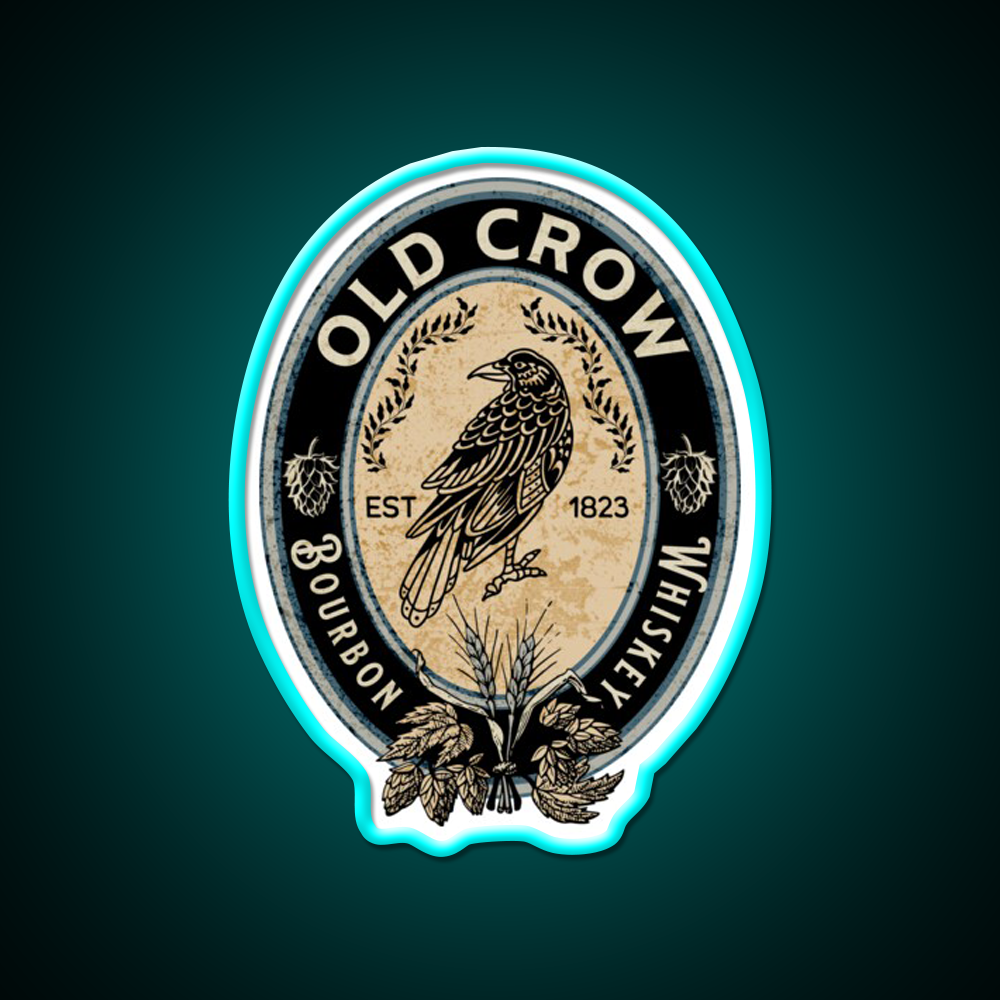 Old Crow Bourbon Whiskey Drink Bar Led Neon Sign Rgb Color