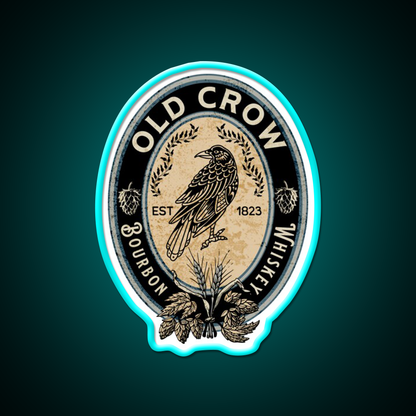Old Crow Bourbon Whiskey Drink Bar Led Neon Sign Rgb Color