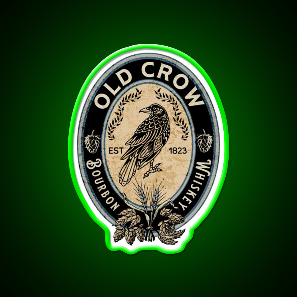 Old Crow Bourbon Whiskey Drink Bar Led Neon Sign Rgb Color