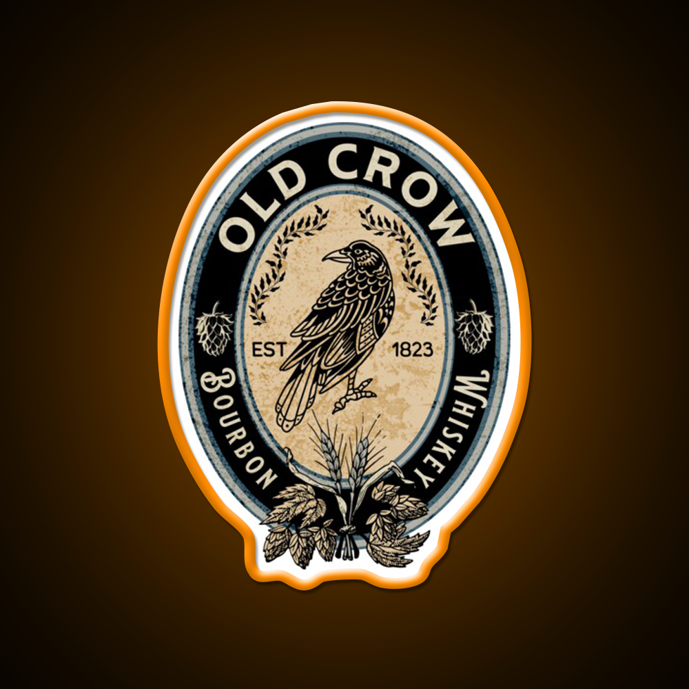 Old Crow Bourbon Whiskey Drink Bar Led Neon Sign Rgb Color