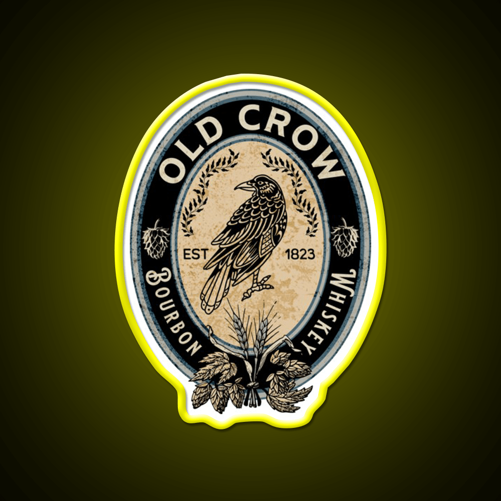 Old Crow Bourbon Whiskey Drink Bar Led Neon Sign Rgb Color - Shineneon