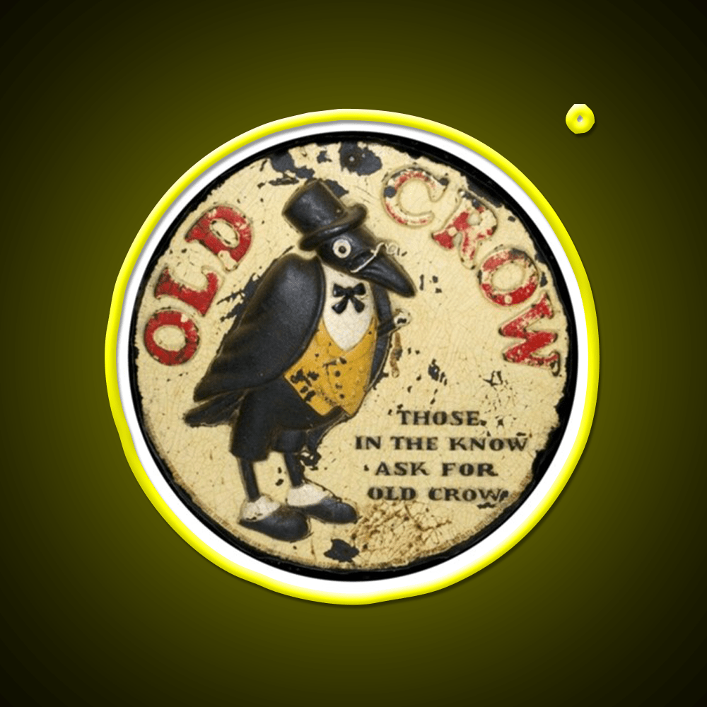 Old Crow Bourbon Whiskey Vintage Whiskey Drink Bar Led Neon Sign Rgb Color - Shineneon