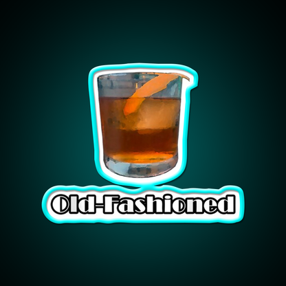 Old Fashioned Cocktail Bar Decor Led Neon Sign Drink Lounge Art Rgb Color - Size and dimension reference