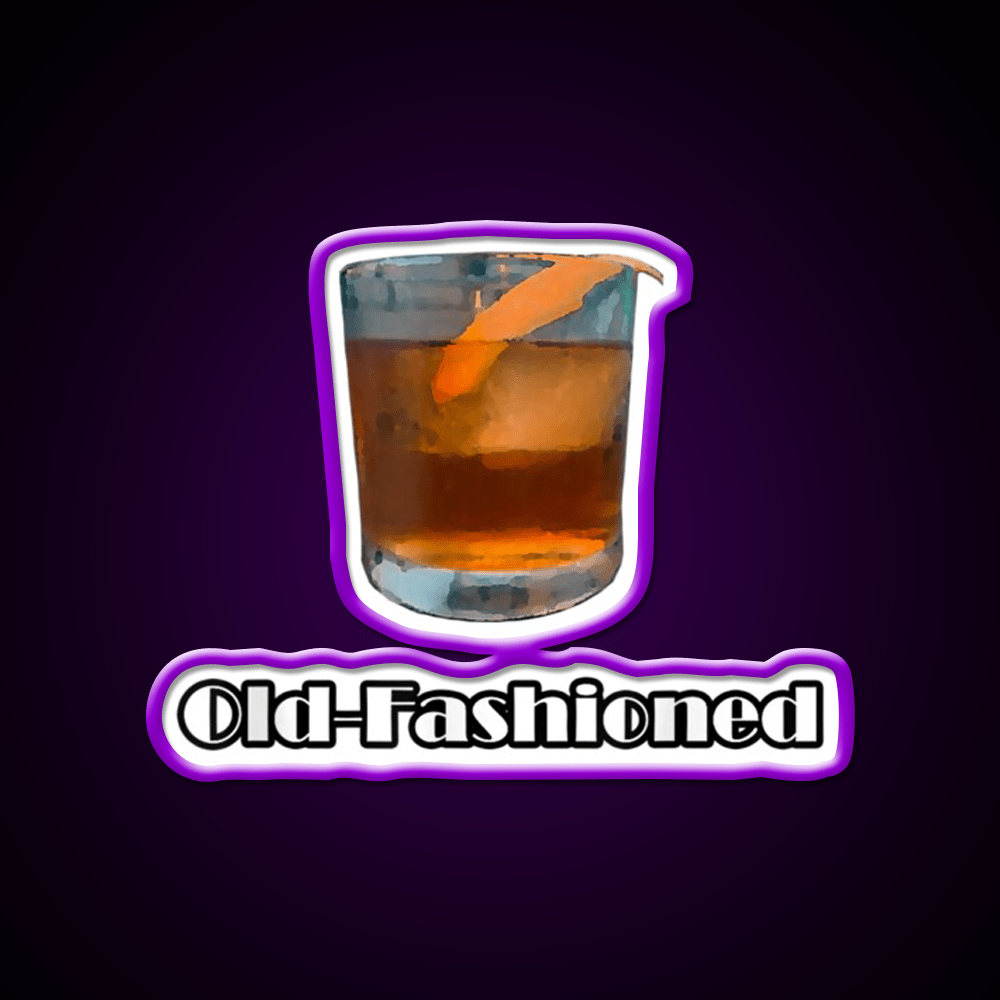 Old Fashioned Cocktail Bar Decor Led Neon Sign Drink Lounge Art Rgb Color - Shineneon