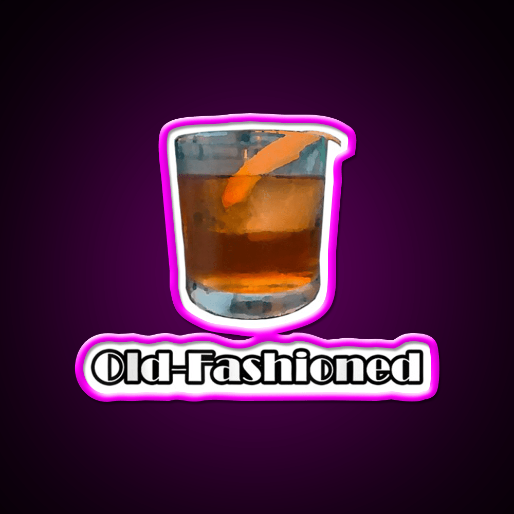 Old Fashioned Cocktail Bar Decor Led Neon Sign Drink Lounge Art Rgb Color - Shineneon