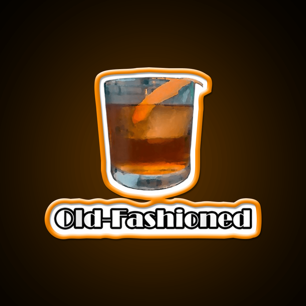 Old Fashioned Cocktail Bar Decor Led Neon Sign Drink Lounge Art Rgb Color - Shineneon