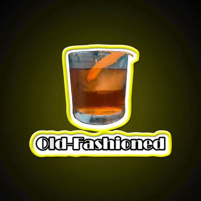 Old Fashioned Cocktail Bar Decor Led Neon Sign Drink Lounge Art Rgb Color - Custom LED neon sign front view