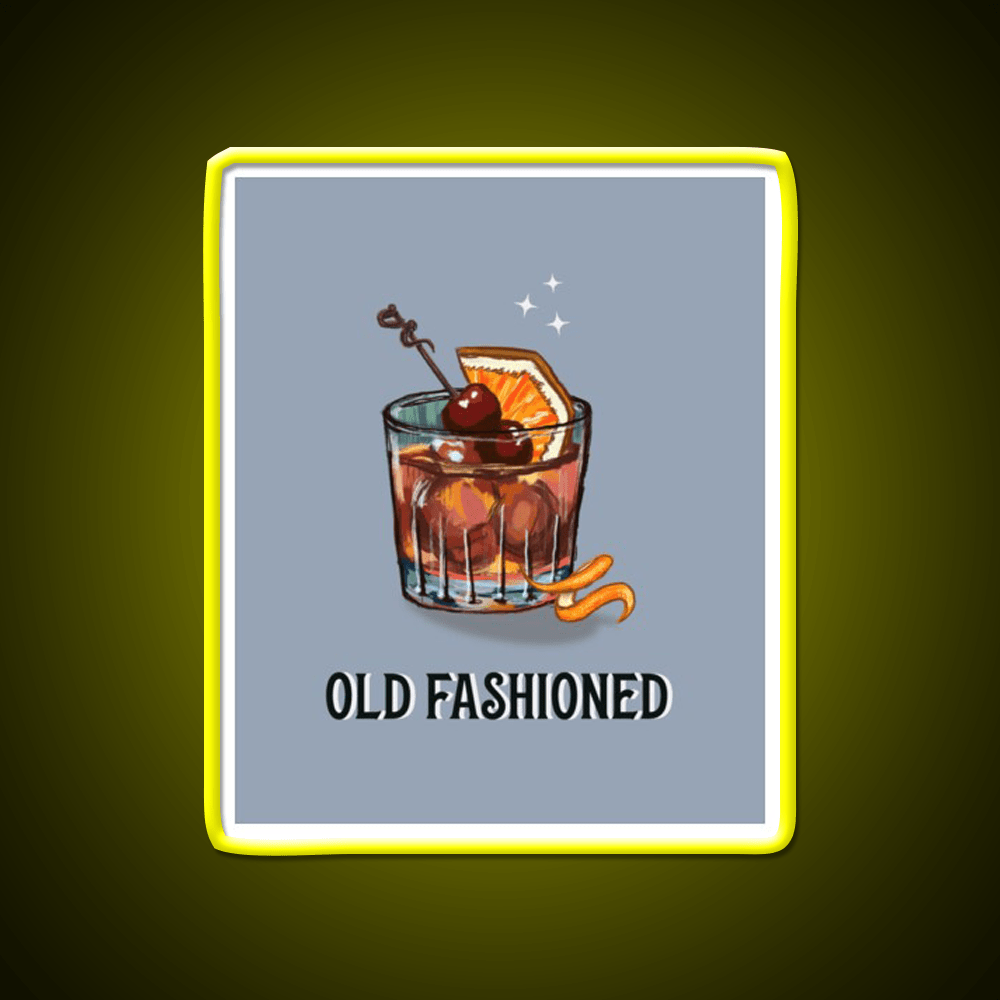 Old Fashioned Cocktail Bar Decor Led Neon Sign Drink Wall Art Rgb Color - Shineneon