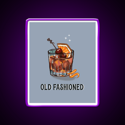 Old Fashioned Cocktail Bar Decor Led Neon Sign Drink Wall Art Rgb Color - Shineneon