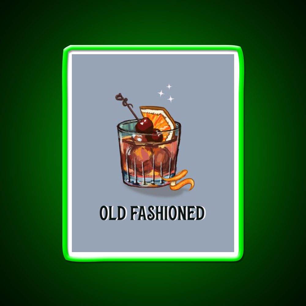 Old Fashioned Cocktail Whiskey Drink Bar Led Neon Sign Rgb Color