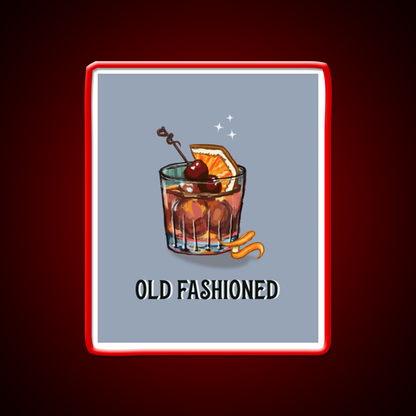 Old Fashioned Cocktail Whiskey Drink Bar Led Neon Sign Rgb Color