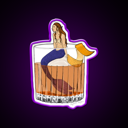Old Fashioned Mermaid Cocktail Cocktail Bar Decor Led Neon Sign Rgb Color - LED neon sign view 9