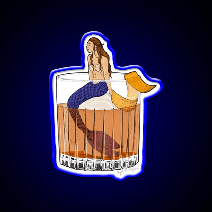 Old Fashioned Mermaid Cocktail Whiskey Drink Bar Led Neon Sign Rgb Color - Shineneon